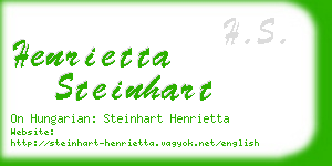 henrietta steinhart business card